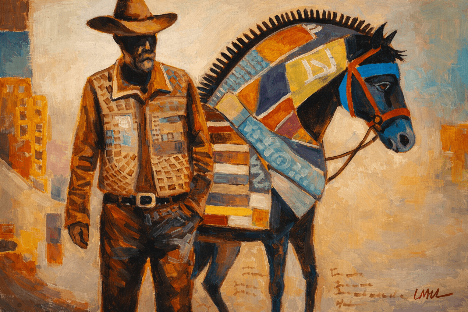 El Jefe by Mateo Vegas — original Southwestern portrait painting