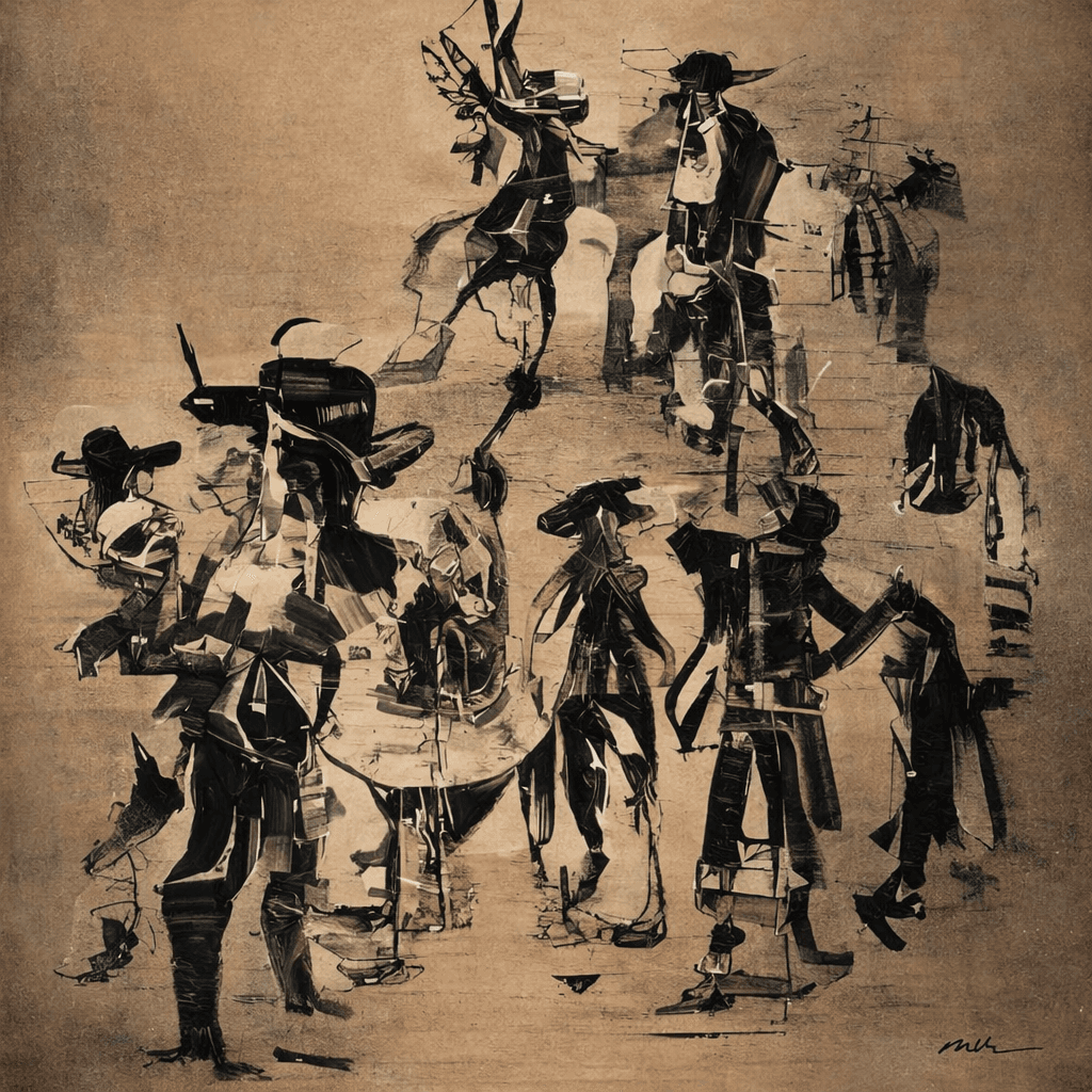 Rodeo by Mateo Vegas — digital composition with paper, ink, and collage